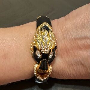 Giorgio Armani Black and Gold Panther Bracelet